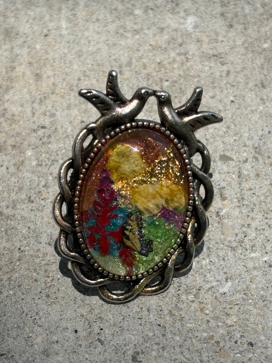 Pineapple Monarch Butterfly Ring – Tropical Royalty, Handmade