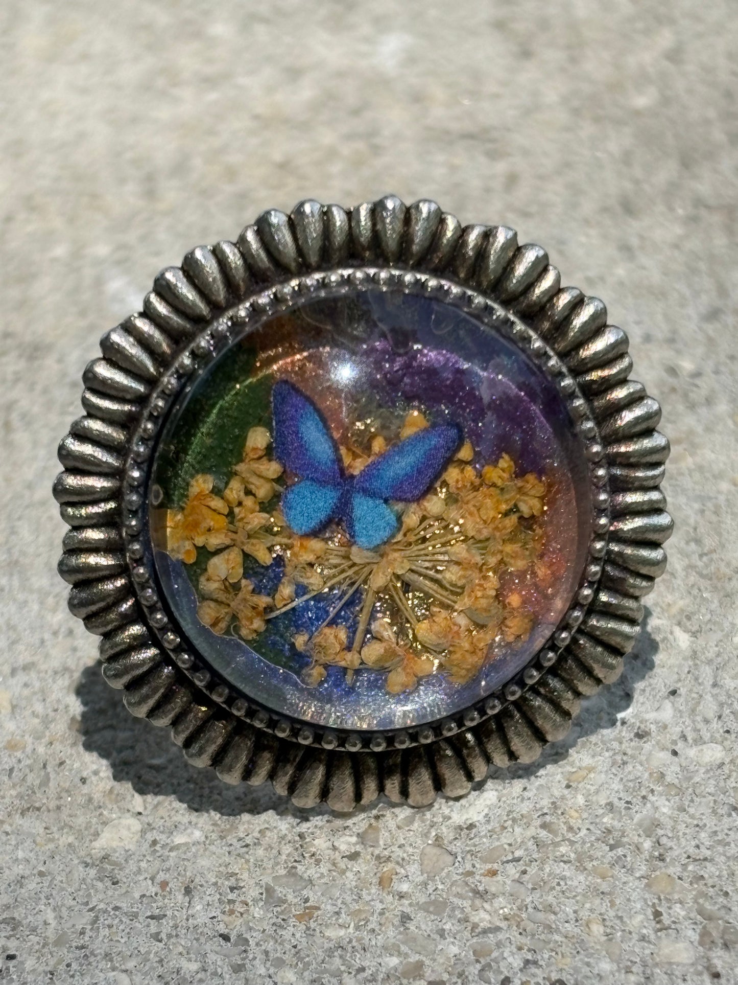 Yellow Dandelion Butterfly Ring – Handmade Whimsy