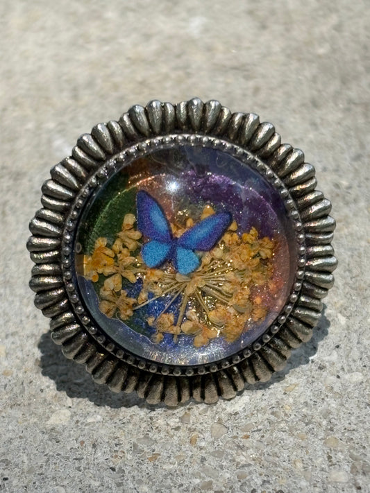 Yellow Dandelion Butterfly Ring – Handmade Whimsy