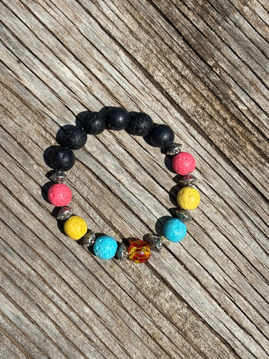 Midnight Neon Love Beaded Bracelet