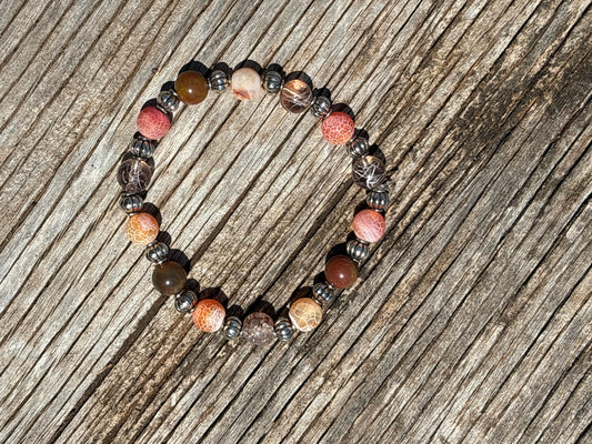 Peachy Tones Beaded Bracelet